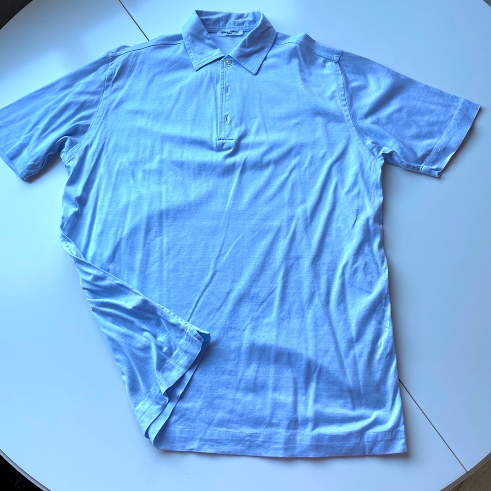 Cesare Attolini light blue polo shirt